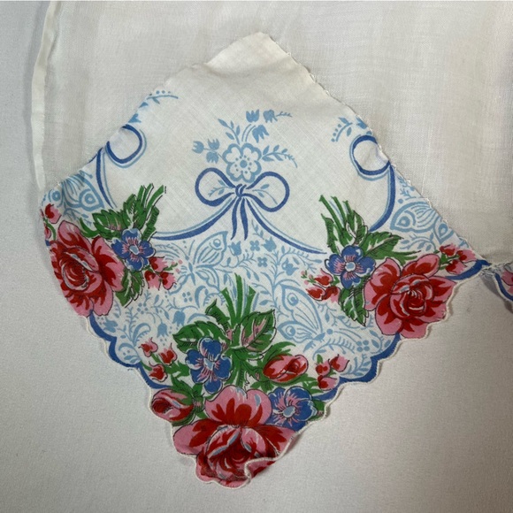 Vintage Handkerchief Floral Hostess Half Apron Handmade Kitchen Cooking Baking - Picture 12 of 16
